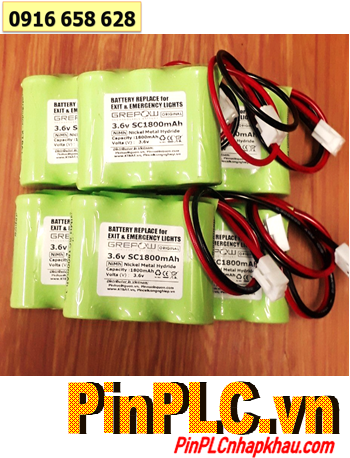 Pin sạc 3.6v-SC1800mAh, Pin sạc NiMh 3.6v-SC1800mAh, Pin GREPOW NiMh 3.6v-SC1800mAh